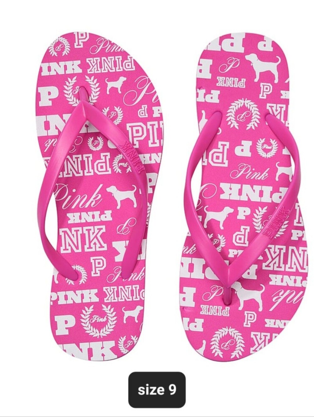 NIP VS Pink Logo-Print Flip Flops
